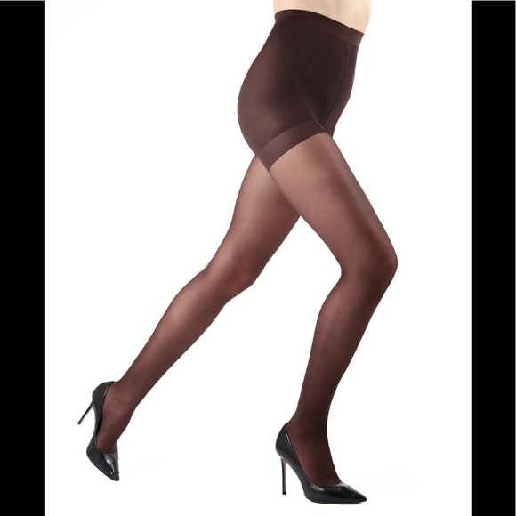 🌞3/$18🌞BROWN Levante control top satin matte stockings, Sz XTall/XL - Picture 2 of 4